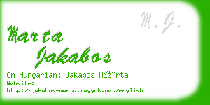 marta jakabos business card